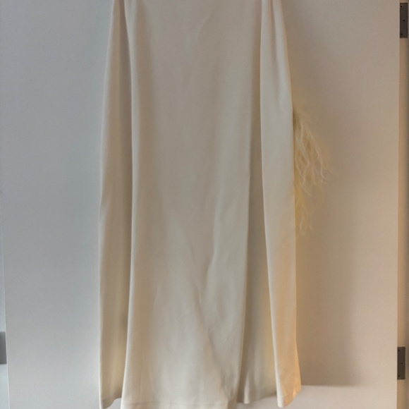 Lapointe Ostrich Feather Skirt Cream NWT Size 4 - Picture 5 of 7